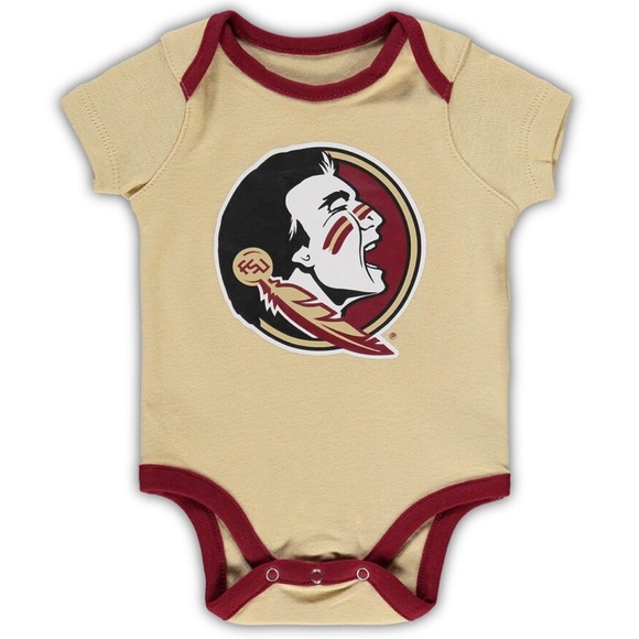 🔴 4/$15 New FSU Florida State Seminoles Cream & Red Kids Bodysuit size 3-6 mos - Picture 1 of 9